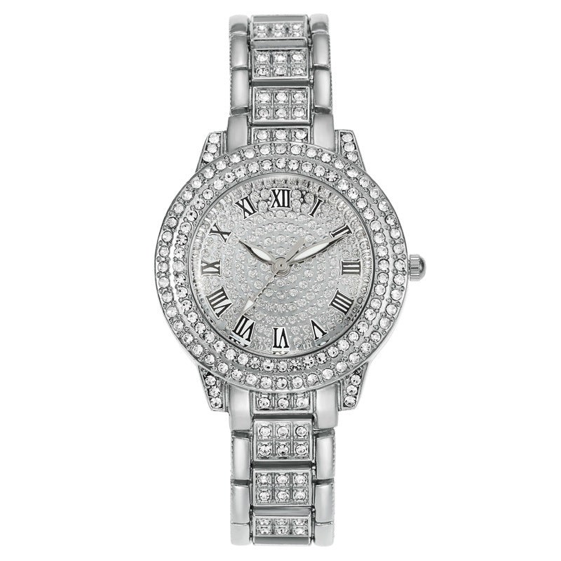 Women's Starry Rhinestone Watch Digital Roman Diamond