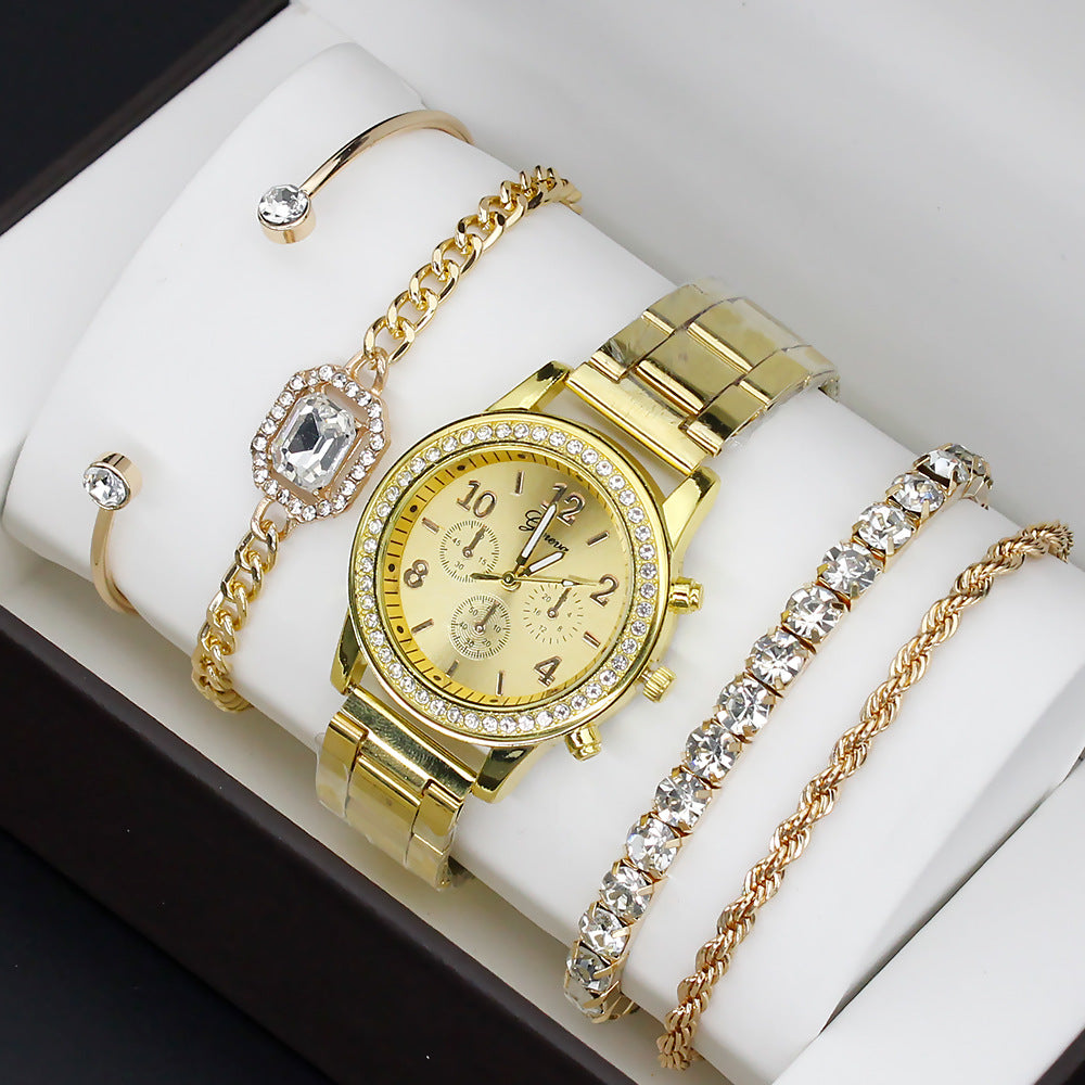 Women's  Set With Bracelet 4 Pieces FashionWatch Quartz
