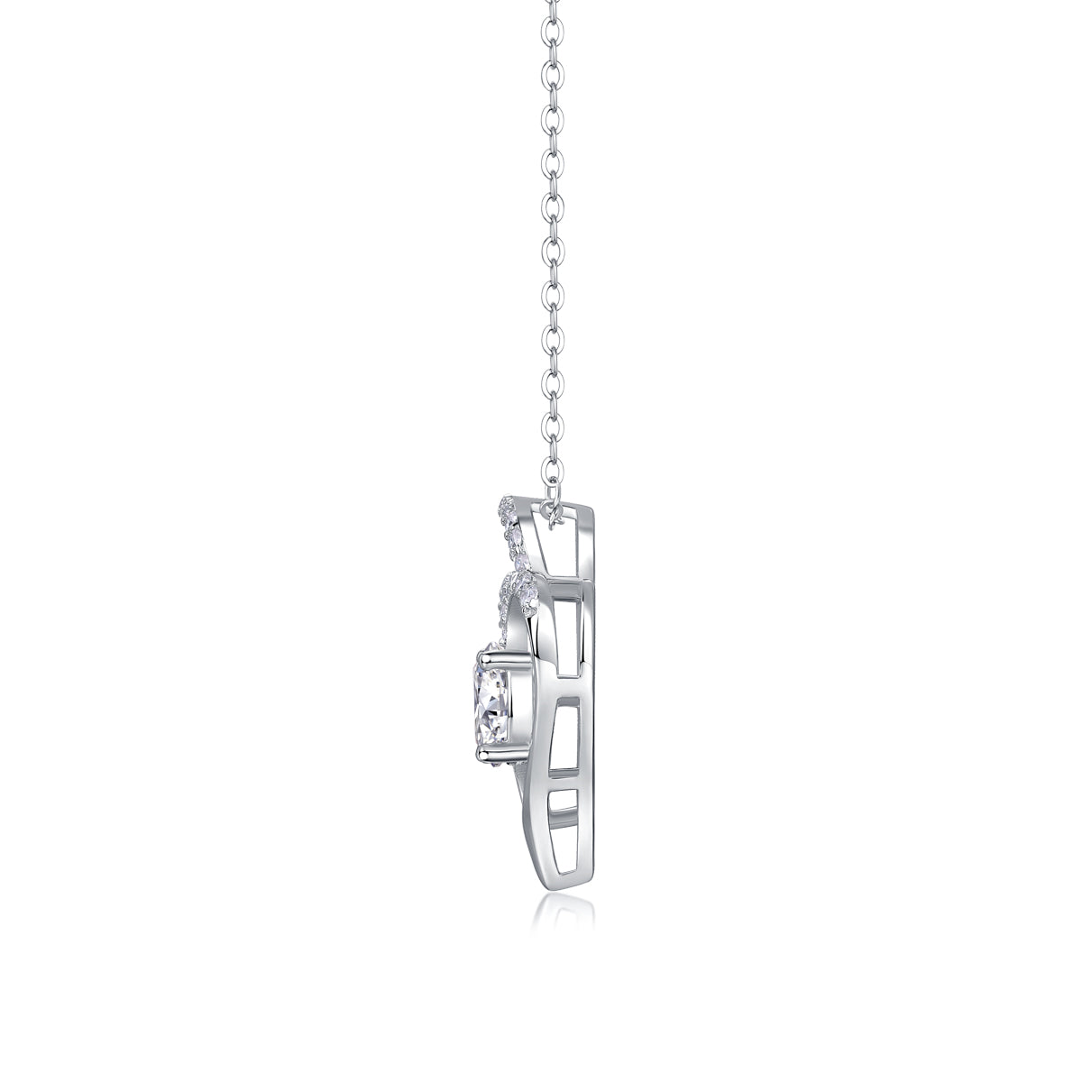 Heart To Heart - A Fashionable And Luxurious Diamond Jewelry Pendant Set With 1-carat Moissan Diamond S925 Sterling Silver And Platinum Plating