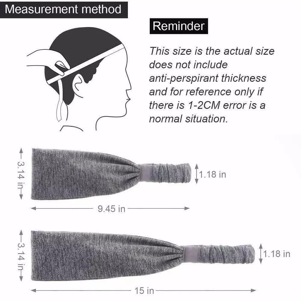 5 Pack Beister Sports Headbands For Men & Women Wicking Sweatbands, Elastic Non Slip Sweat Bands Athletic Workout Fashion Wide Hair Bands For Running Cycling Basketball Yoga