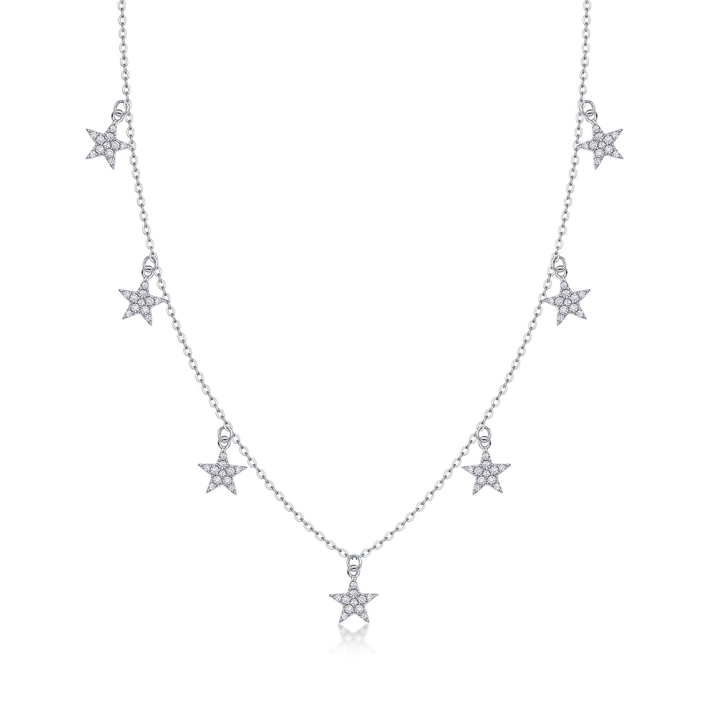 Star Love - A Fashionable And Luxurious Diamond Jewelry Pendant Set With Moissanite S925 Sterling Silver And Platinum Plating