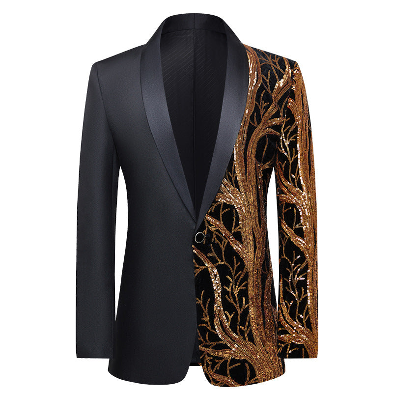 Sequins Performance Costume Men's Suit Versatile Jacket
