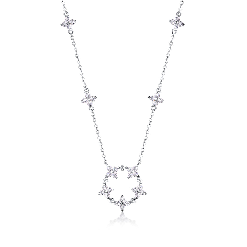Iris - A Fashionable And Luxurious Diamond Jewelry Pendant Set With Moissanite S925 Sterling Silver And Platinum Plating