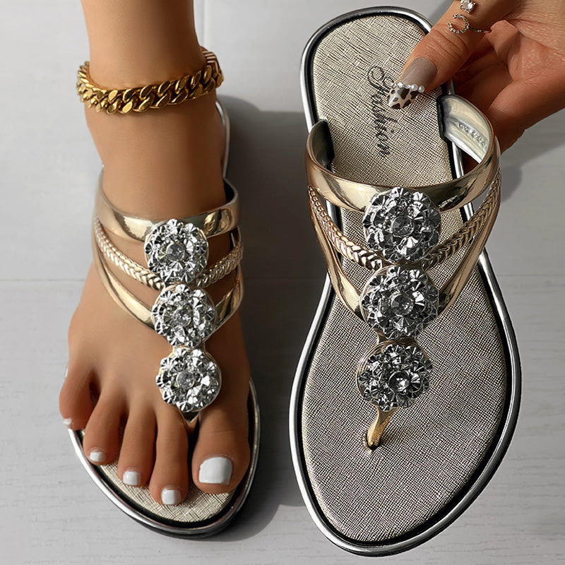 Floral Pattern Flip-Flops Comfortable Casual Summer Beach Slippers - Anklet Not Included