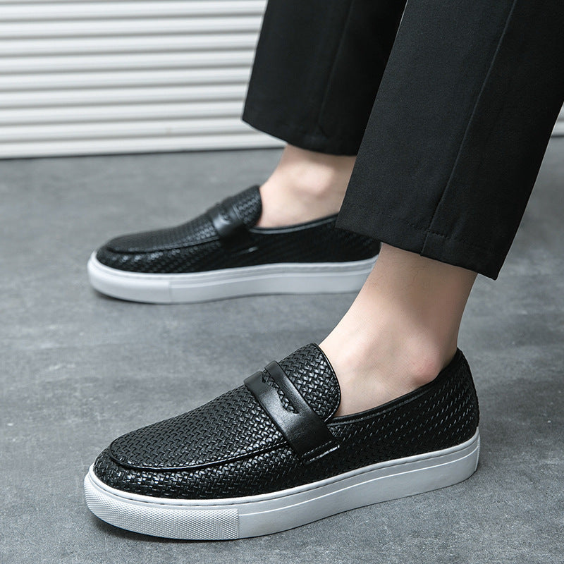 Four Seasons Leather Cover Korean Men's Fashionable Flat Shoes