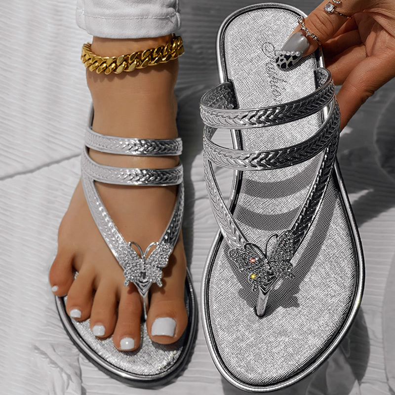 Floral Pattern Flip-Flops Comfortable Casual Summer Beach Slippers - Anklet Not Included