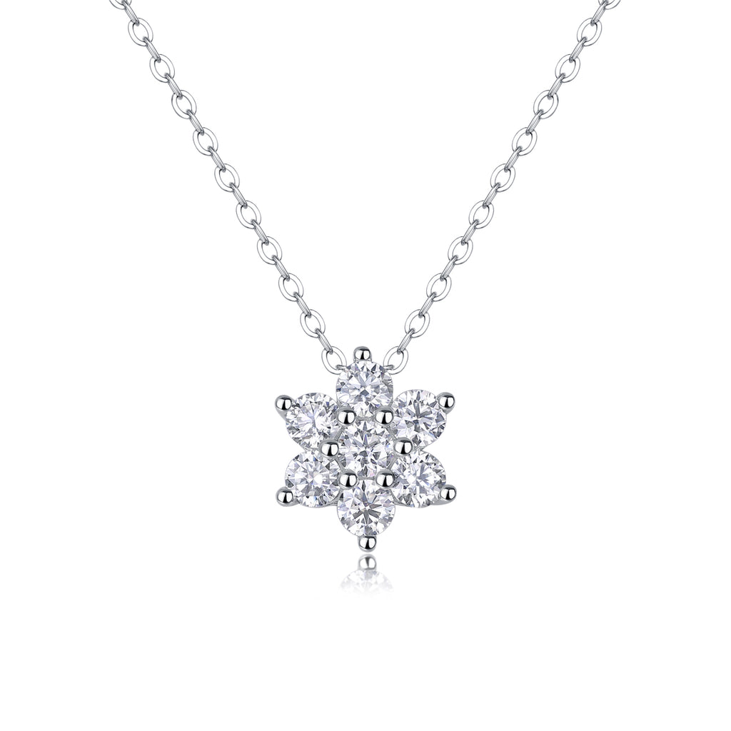 Snowflakes Fluttering - A Fashionable And Luxurious Diamond Jewelry Pendant Set With Moissanite S925 Sterling Silver And Platinum Plating