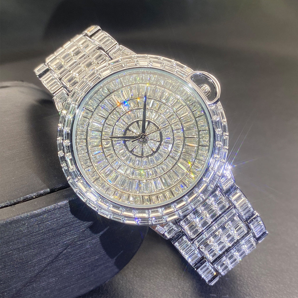 Fashion Full Square Diamond Hip Hop Full Diamond Men's Watch