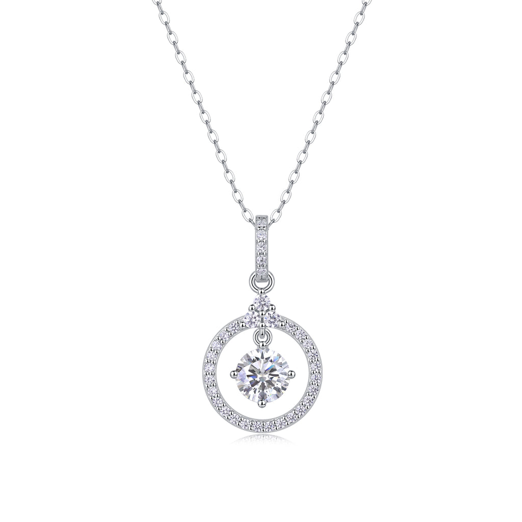 Love Ring - A Fashionable And Luxurious Diamond Jewelry Pendant Set With 1-carat Moissan Diamond S925 Sterling Silver And Platinum Plating