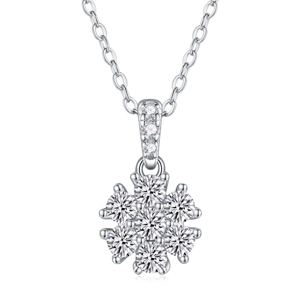 Snowflake Dance - A Fashionable And Luxurious Diamond Jewelry Pendant Set With Moissanite S925 Sterling Silver And Platinum Plating