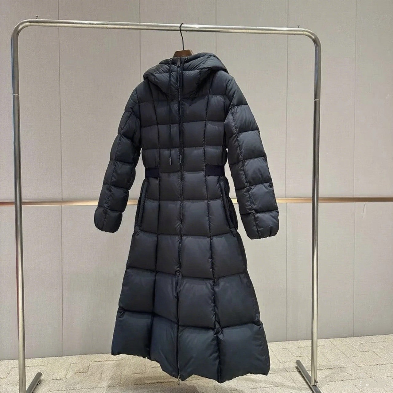 Long Casual Hooded Warm White Duck Down Jacket