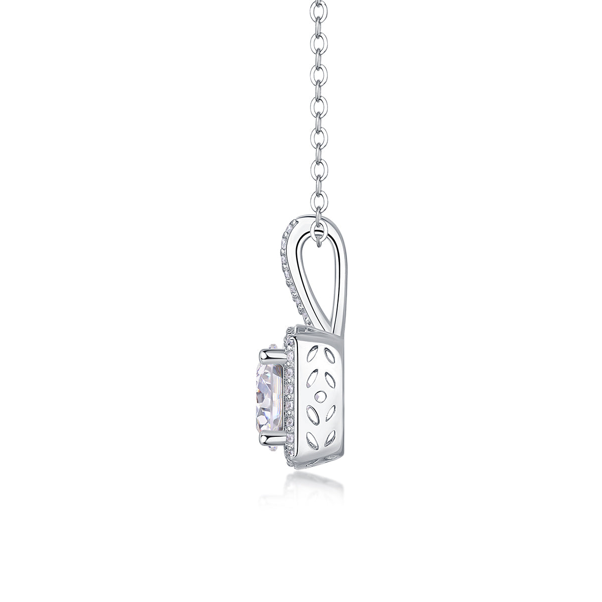 Small Square Diamond - A Fashionable And Luxurious Diamond Jewelry Piece Set With 2-carat Moissanite S925 Sterling Silver And Platinum-plated Pendant